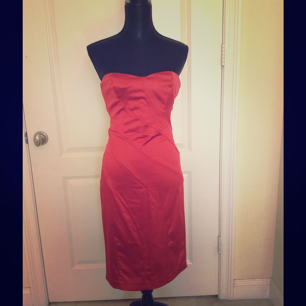 Bebe Women’s Red Satin‎ Dress Size M